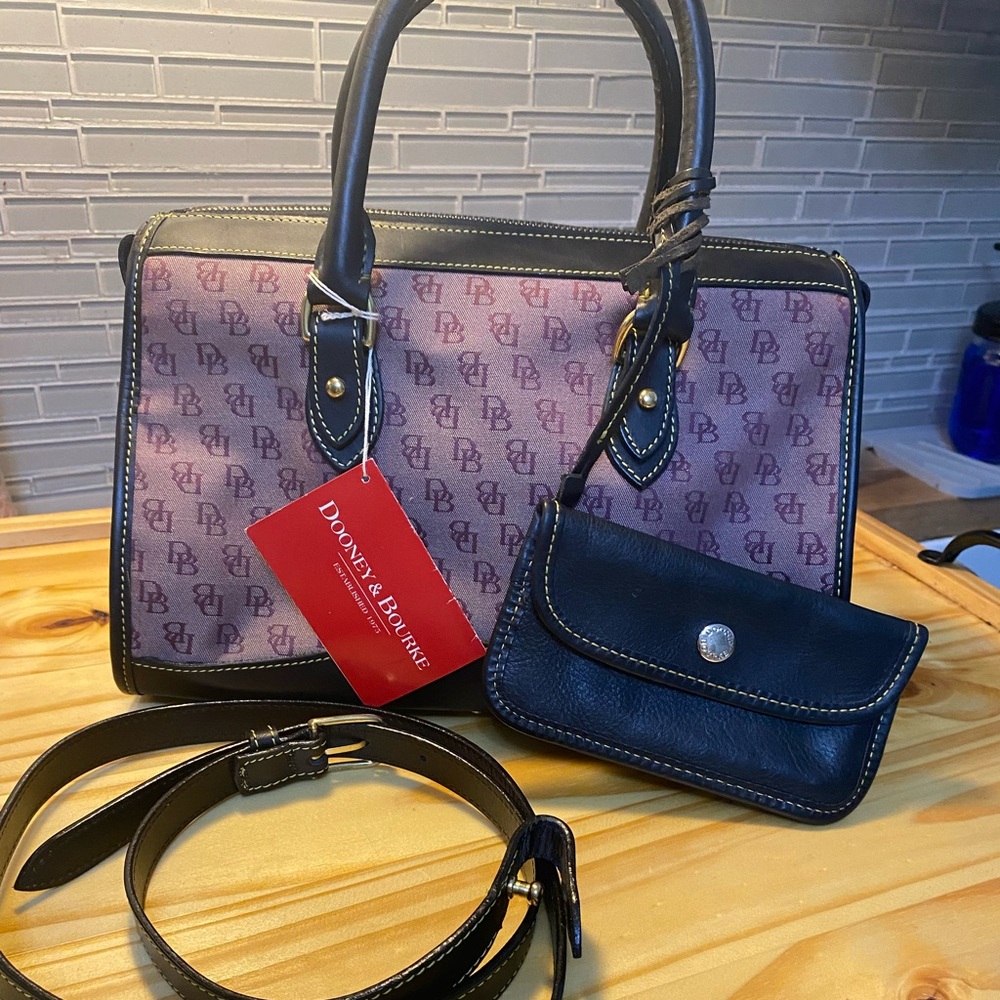 NWT Dooney classic purple satchel